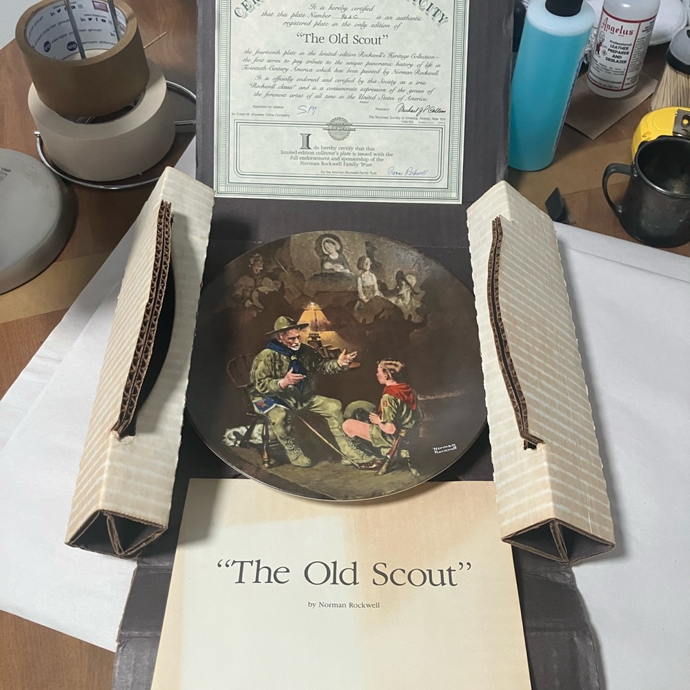 Norman Rockwell 'The Old Scout' Collector Plate with COA